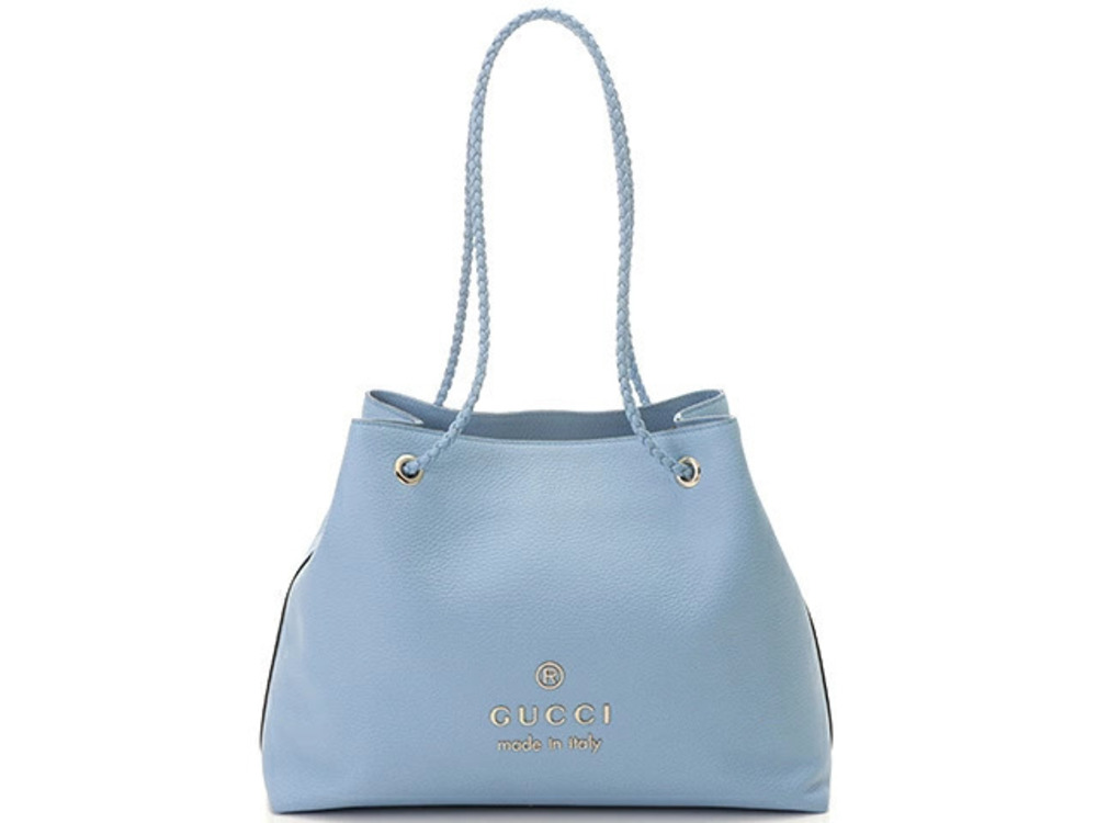 Gucci Shoulder Tote Bag Blue Leather